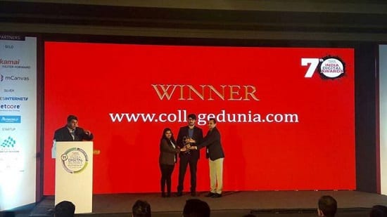 Collegedunia awarded the best education website in India at 11th India Digital Summit