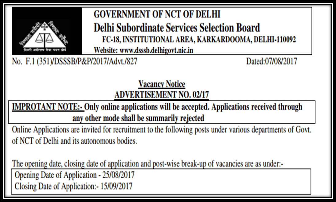 Delhi Subordinate Services Selection Board on massive recruitment drive; More than 15,500 vacant posts including more than 15,000 teacher posts