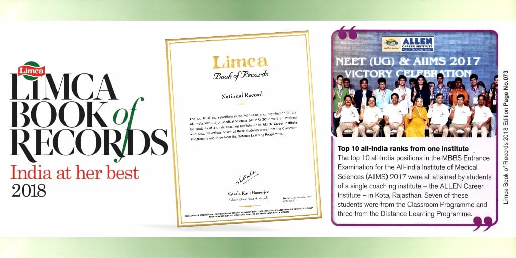 Kota Institute makes it Into the Limca Book of Records