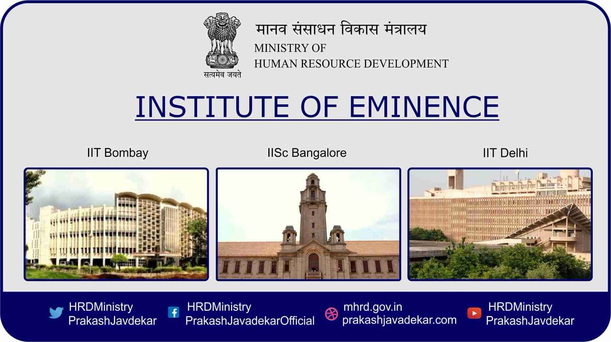 Six Institutes get World Class Universities tag with Institutes of Eminence (IoE): HRD Minister