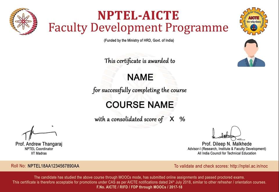 AICTE recognizes advanced level NPTEL courses as Faculty Development Programs for Engineering Colleges