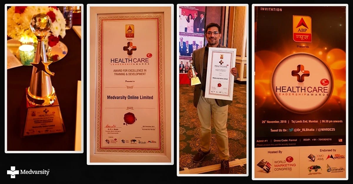 Medvarsity Online Ltd. Awarded for Excellence in Training & Development at ABP Healthcare Leadership Awards 2018