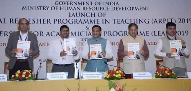Union HRD Minister Shri Ramesh Pokhriyal ‘Nishank’ launches Leadership for Academicians Programme (LEAP) - 2019 and Annual Refresher Programme in Teaching (ARPIT) - 2019