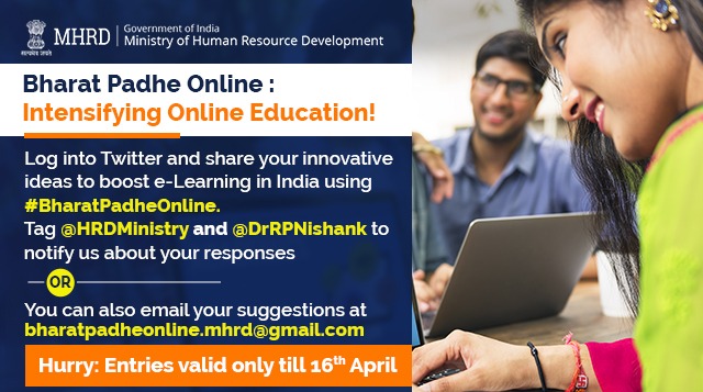 Union Minister for HRD launches ‘Bharat Padhe Online’ campaign for Crowd sourcing of Ideas for Improving Online Education
