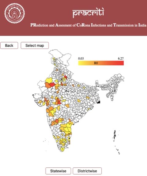 IIT Delhi researchers develop web-based COVID-19 dashboard ‘PRACRITI’- PRediction and Assessment of CoRona Infections and Transmission in India