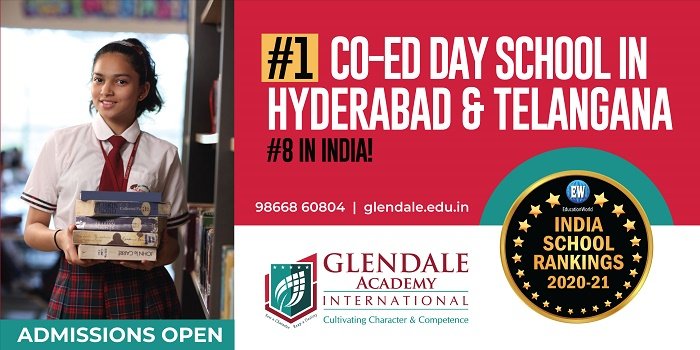 Glendale Academy International Ranked as No. 1 Co-Ed School in Hyderabad and Telangana and No. 8 in India by Education World