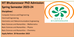 IIIT Bhubaneswar Announces PhD Admission Spring Semester 2023-24