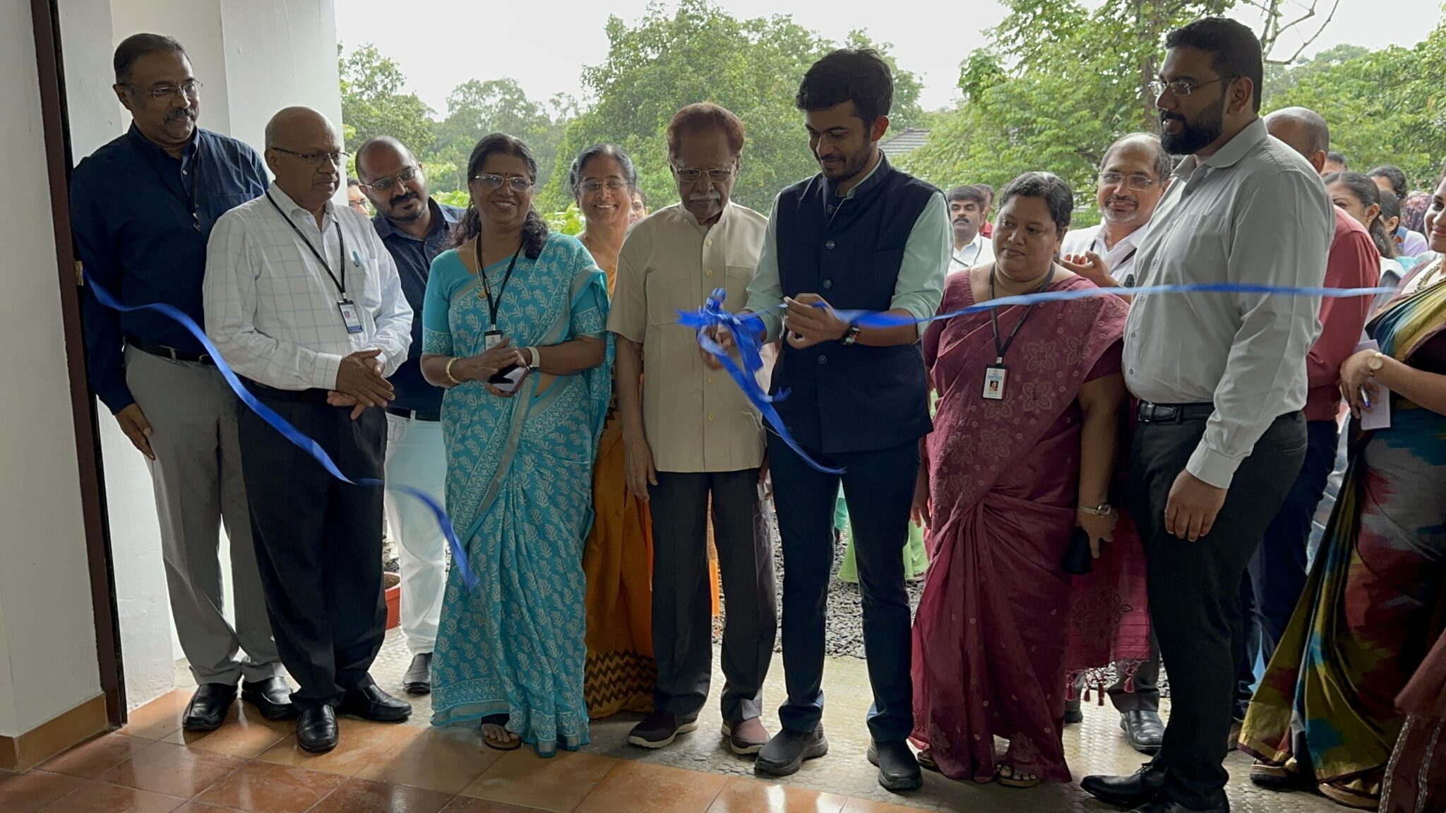 Mr. Adithya VS, CEO, Tvasta, inaugurating the Concrete 3D Printer Lab ...