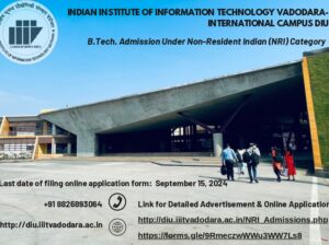 IIIT Vadodara - International Campus Diu Opens BTech Admission Under NRI Category