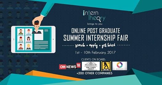 Intern Theory kickstarts a ten-day Post Graduate Online Summer Internship Fair today