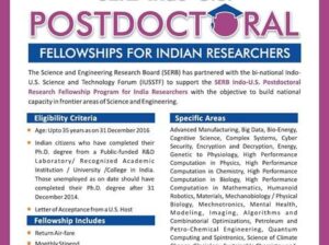 Department of Science and Technology calls for applications for Post Doctoral Research Fellowship under various schemes
