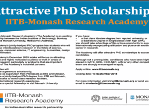 PhD admission open in IIT Bombay- Monash Research Academy, Scholarships available