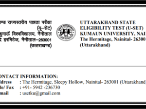 Application window open for Uttarakhand State Eligibility Test (U-SET) October 2017
