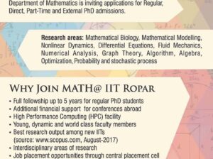 Admission open for PhD programmes 2017-18 Semester – II in IIT Ropar