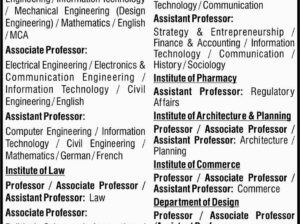 Nirma University hiring faculty posts for its various departments