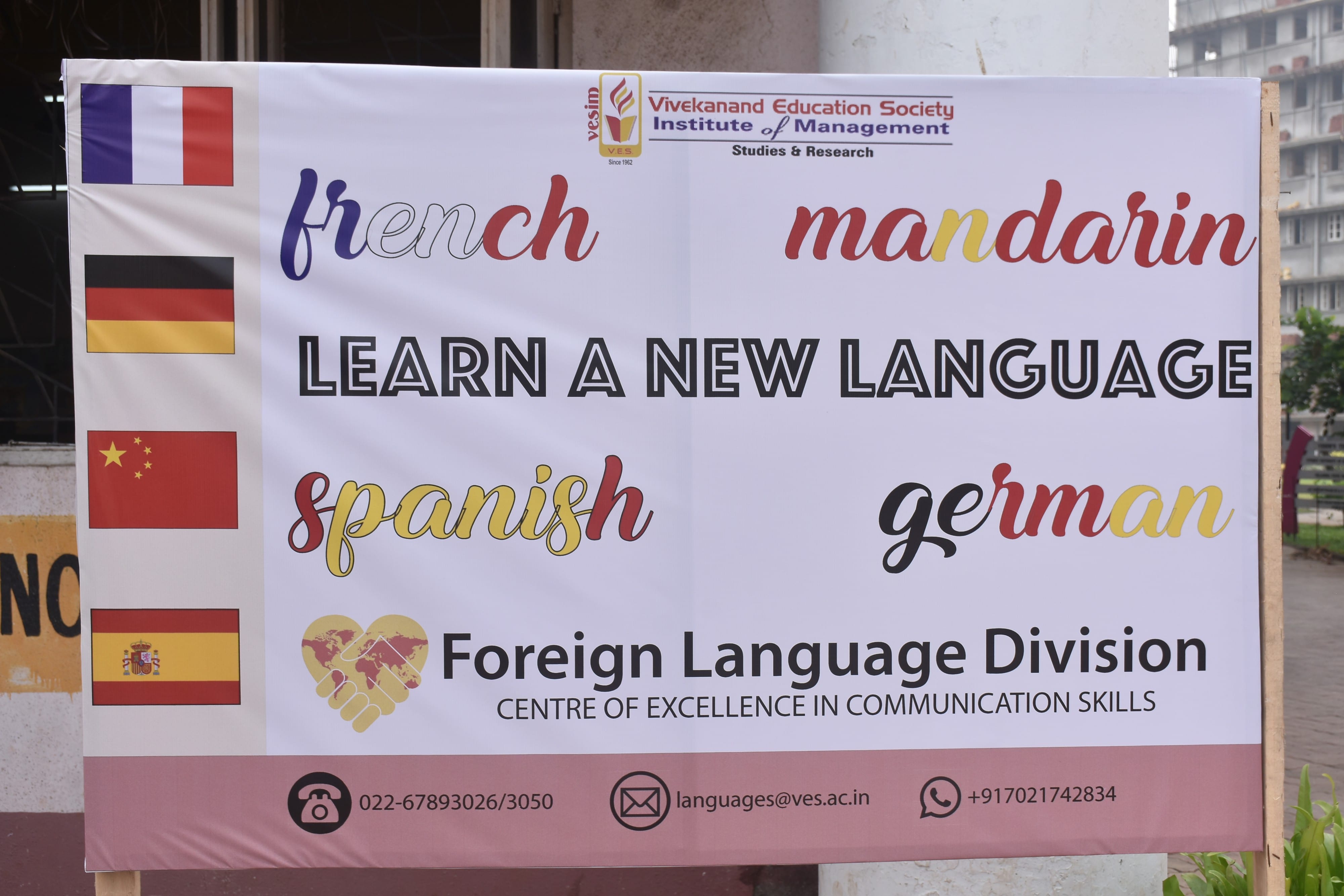 VESIM Mumbai launches Foreign Language Division - Mandarin, French, German & Spanish to be taught