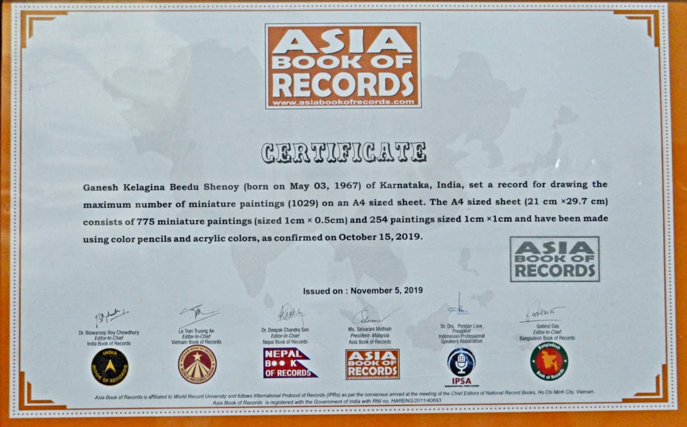 Ganesh Shenoy Wins Asia Record For Maximum Miniature Paintings