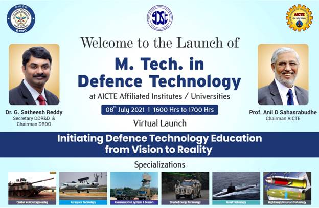 DRDO & AICTE Launch regular M Tech Program in Defence Technology