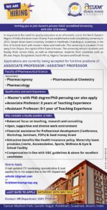 Assam down town University Hiring Assistant Professors ! Apply Before 20 May 2023