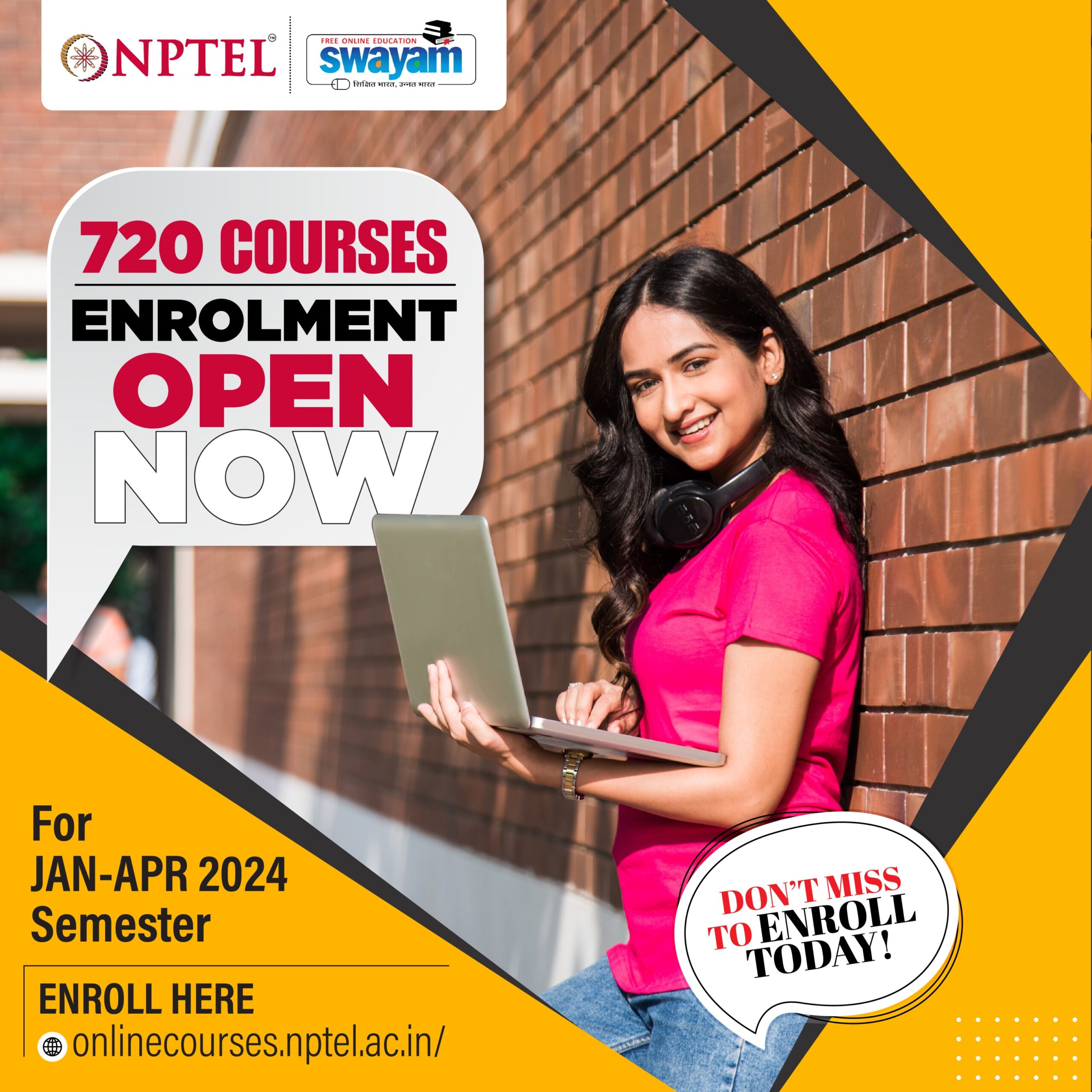 NPTELIIT Madras calls for applications for 720 Online Certification