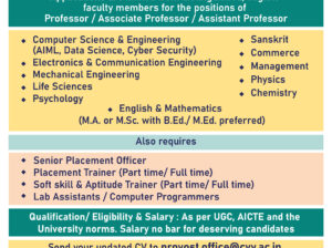 Chinmaya Viswa Vidyapeeth Ernakulam Recruiting Faculty Posts and Non-Academic Posts